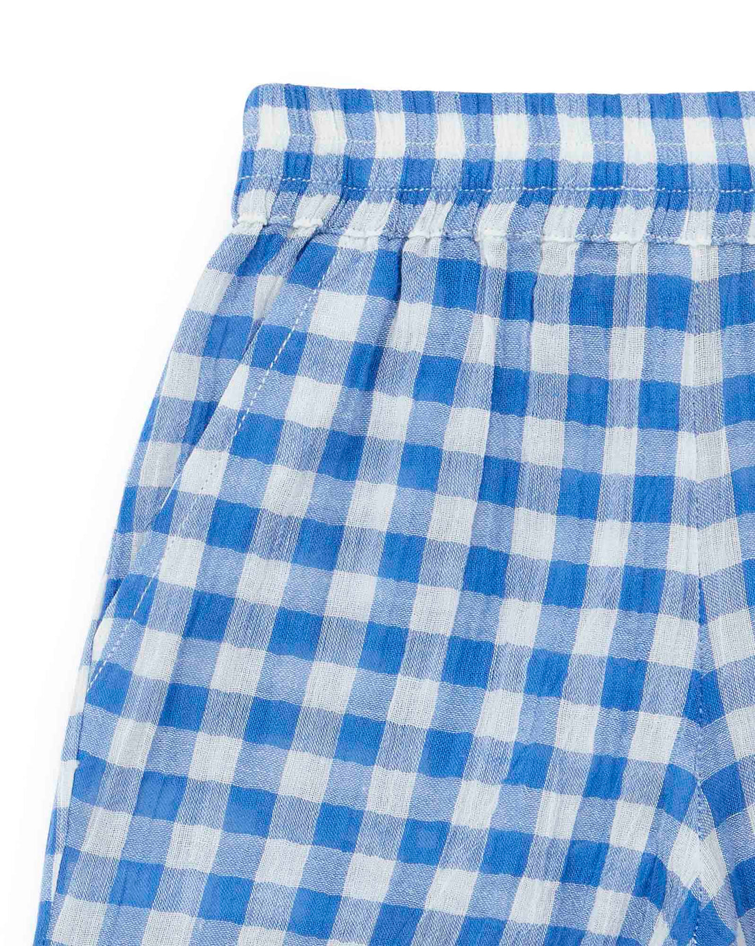 baby short vichy bleu