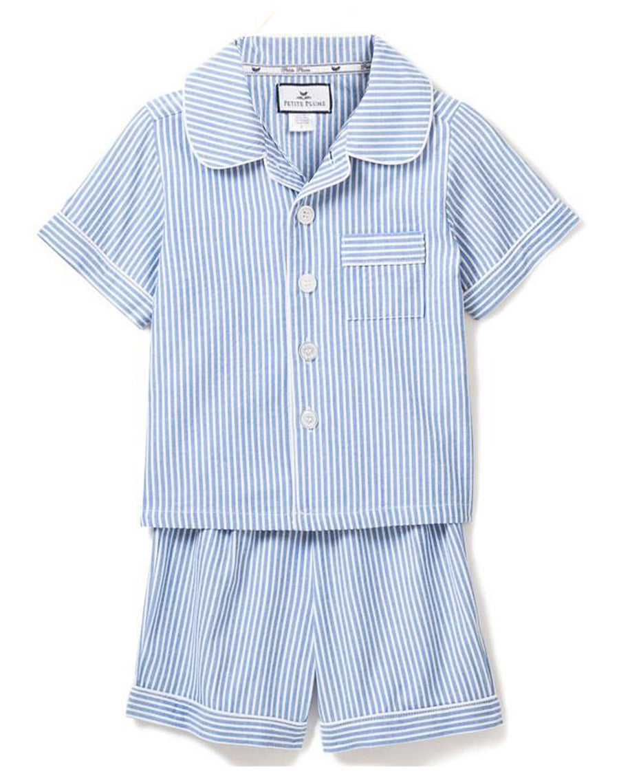 seersucker short set french blue