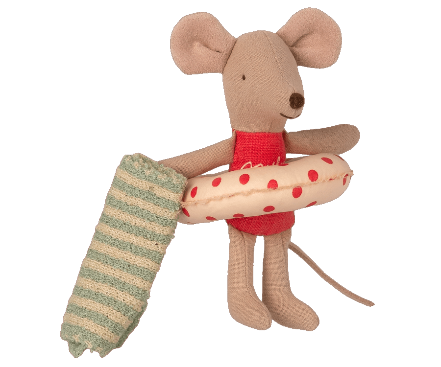 little sister beach mouse in cabin