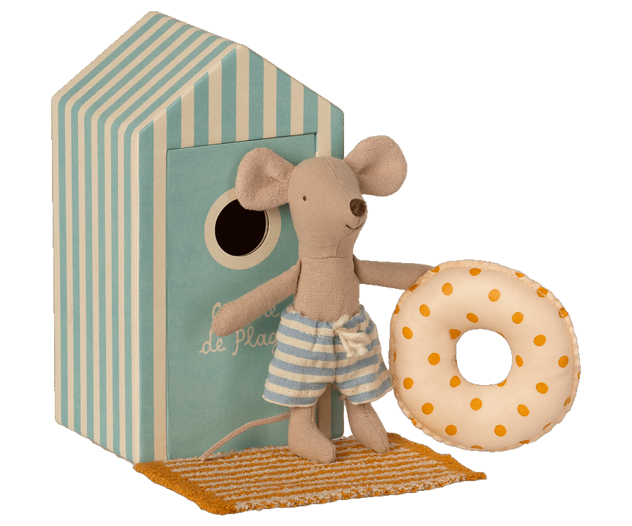 little brother beach mouse in cabin