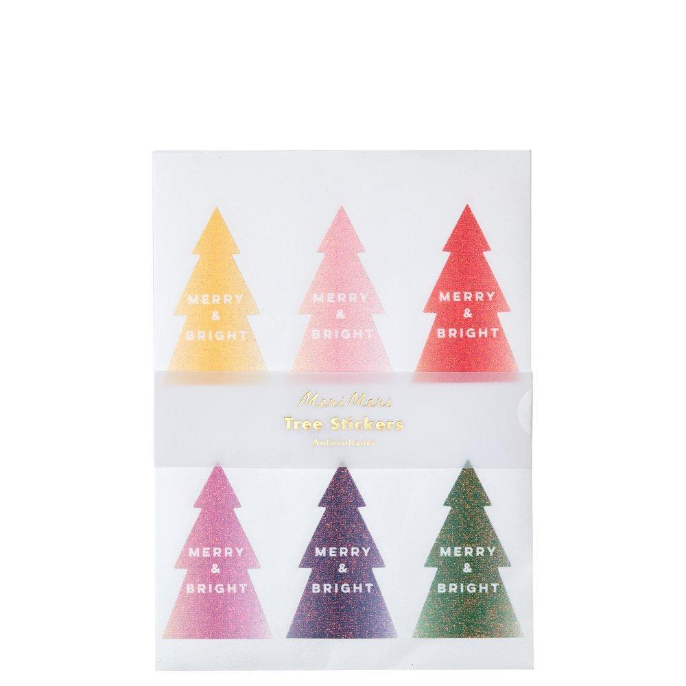 glitter ombre tree sticker sheets