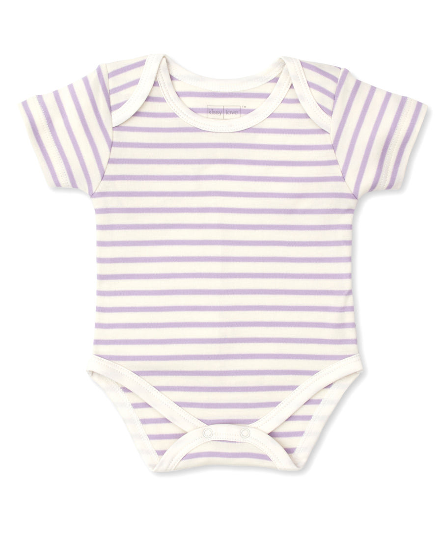 baby short sleeve bodysuit lilac stripe