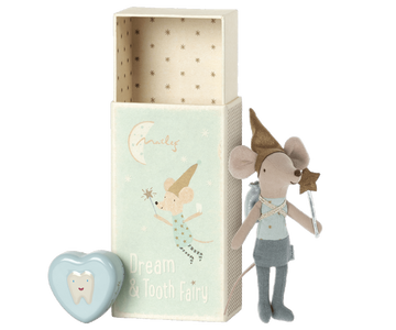 tooth fairy mouse in matchbox blue