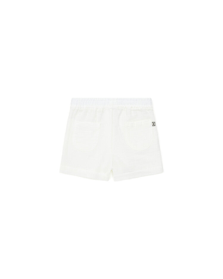 baby seersucker cotton shorts white
