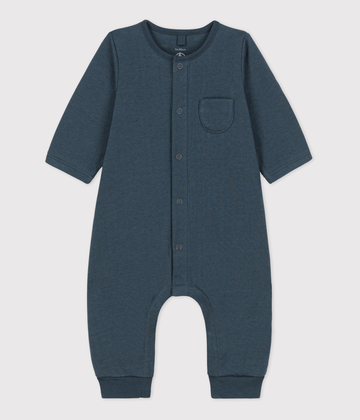 baby ls front snap romper navy