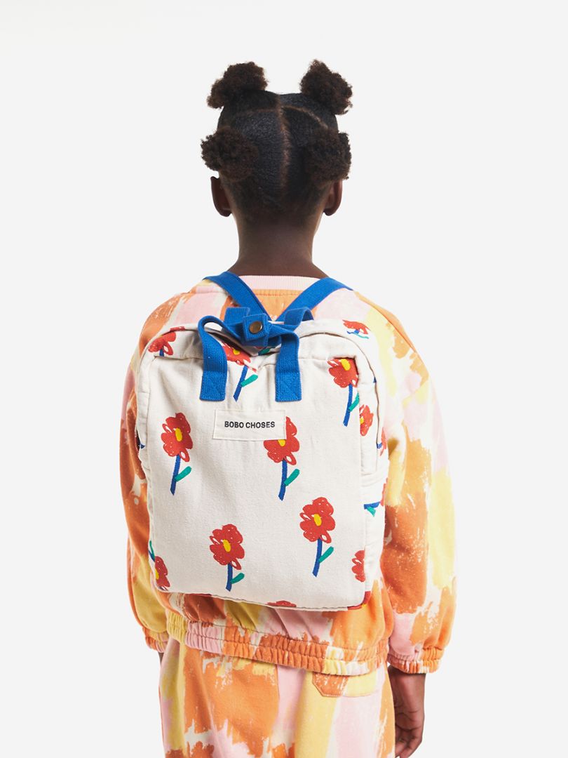 flowers all over school bag
