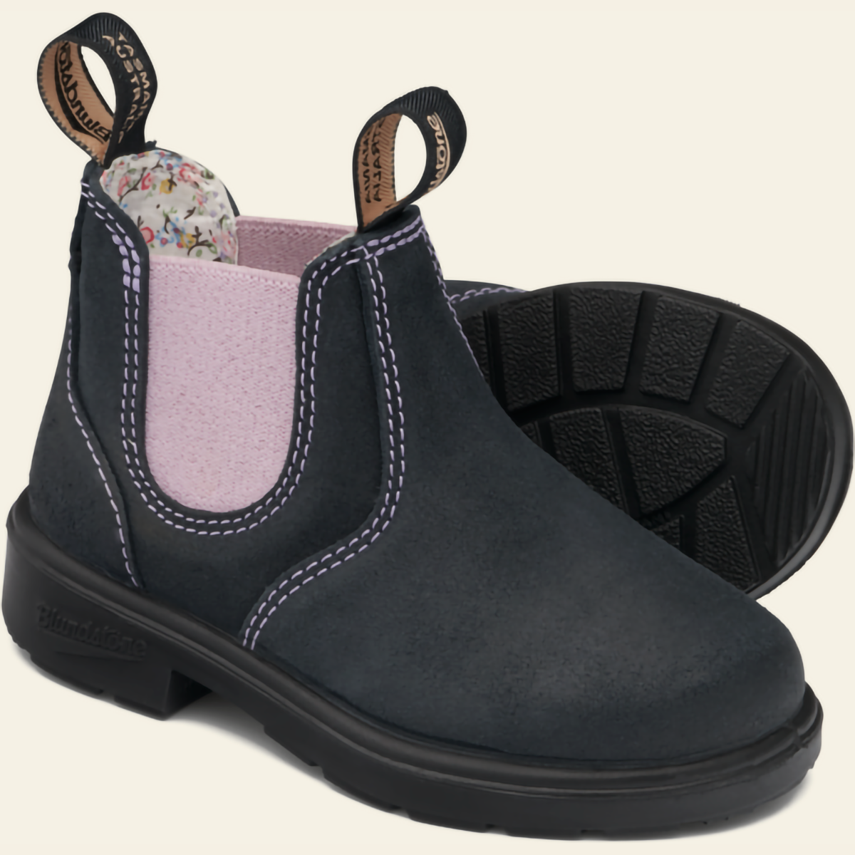 chelsea boots navy with pink – Poppy Marché