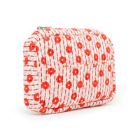 printed fabric pouch red floral