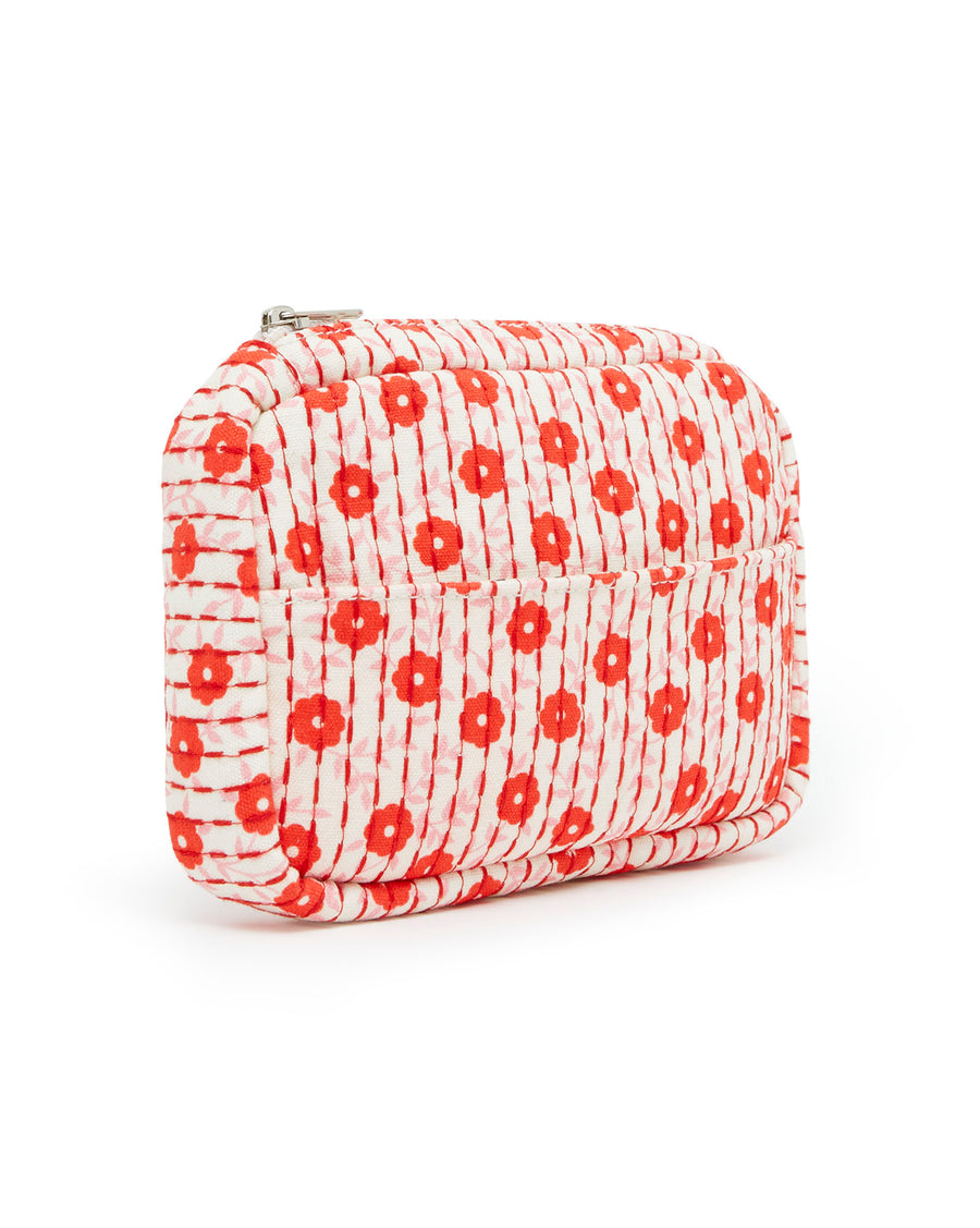 printed fabric pouch red floral