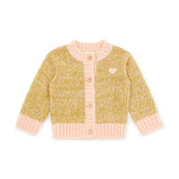 baby cardigan chine vert rose