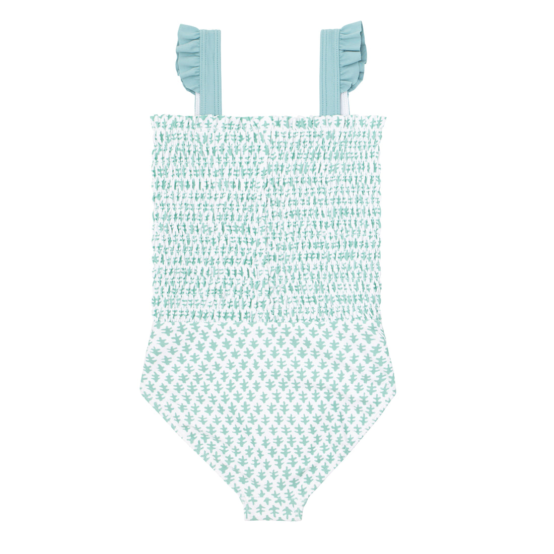 baby smocked one piece sea leaf
