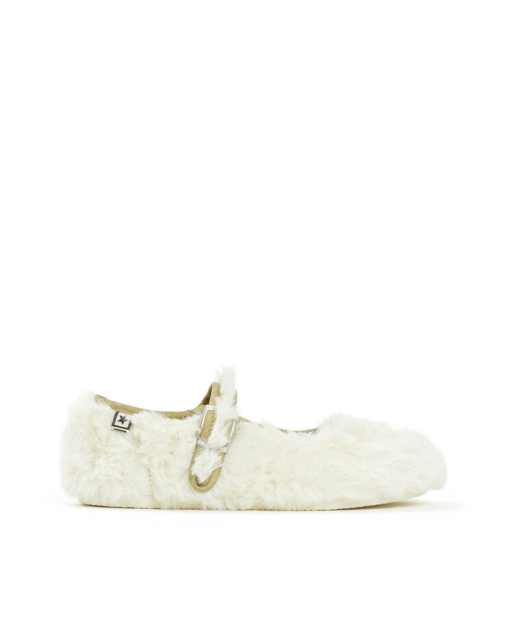 girls mia slippers white