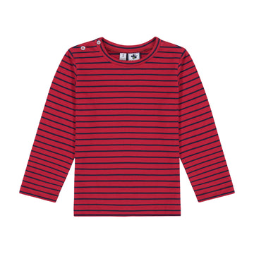 baby henry striped button tee red navy