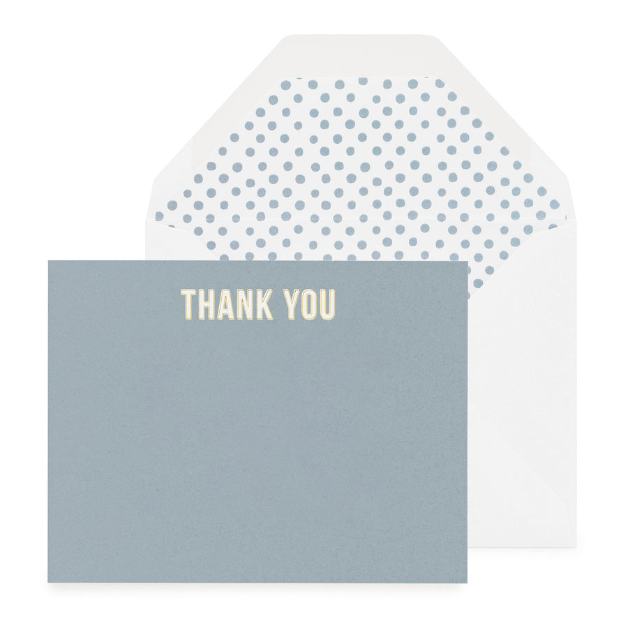 blue thank you note set