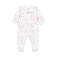 baby front snap floral footie