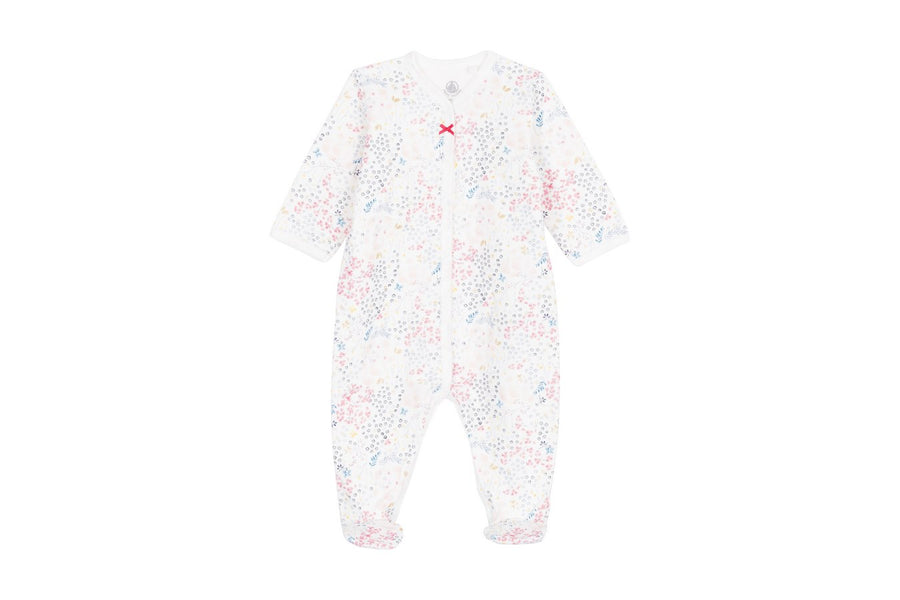 baby front snap floral footie