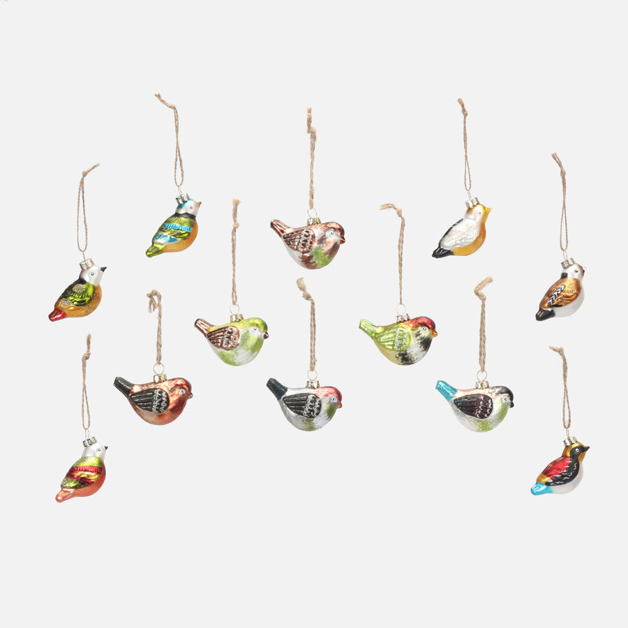 glass bird ornament 2.5"