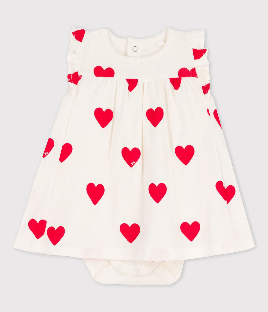 baby heart print bodysuit dress