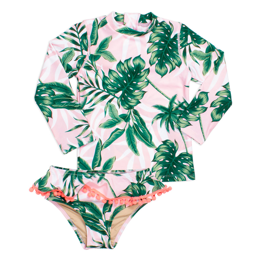 rashguard set pink palm