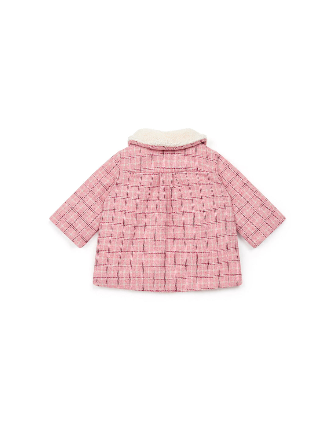 baby coat carreau rose