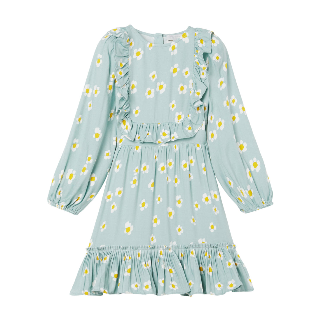 daisies frills dress blue