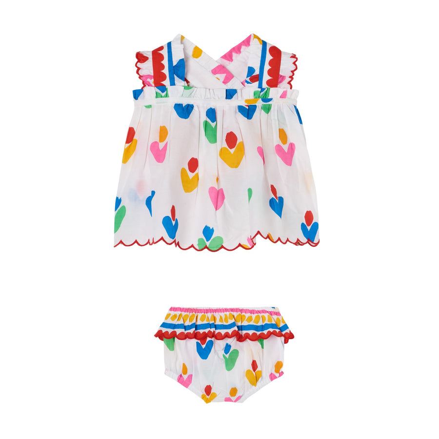 heart printed top and bloomers