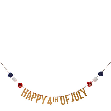 4th of july pom garland