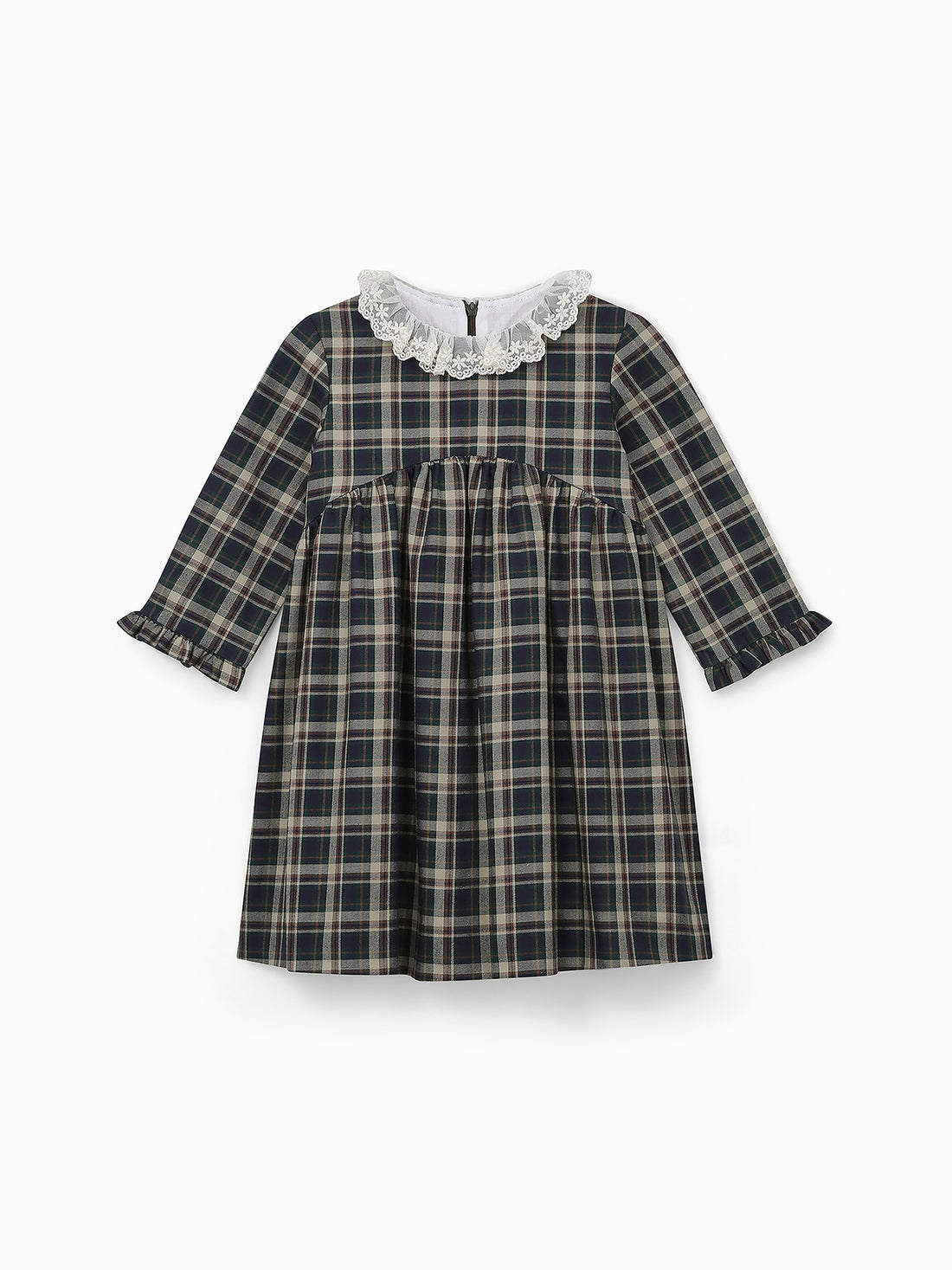 baby aralia dress green tartan