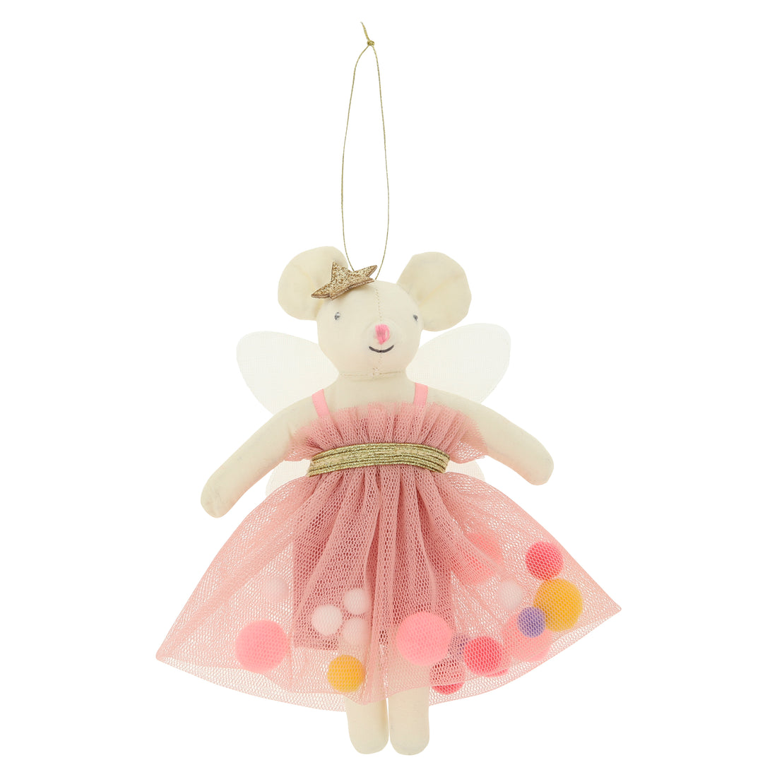 pink pom pom mouse decoration