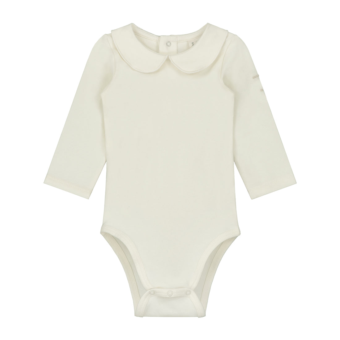 baby collar onesie cream