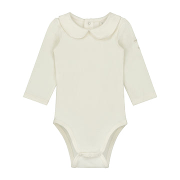 baby collar onesie cream