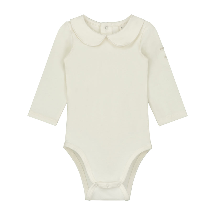 baby collar onesie cream