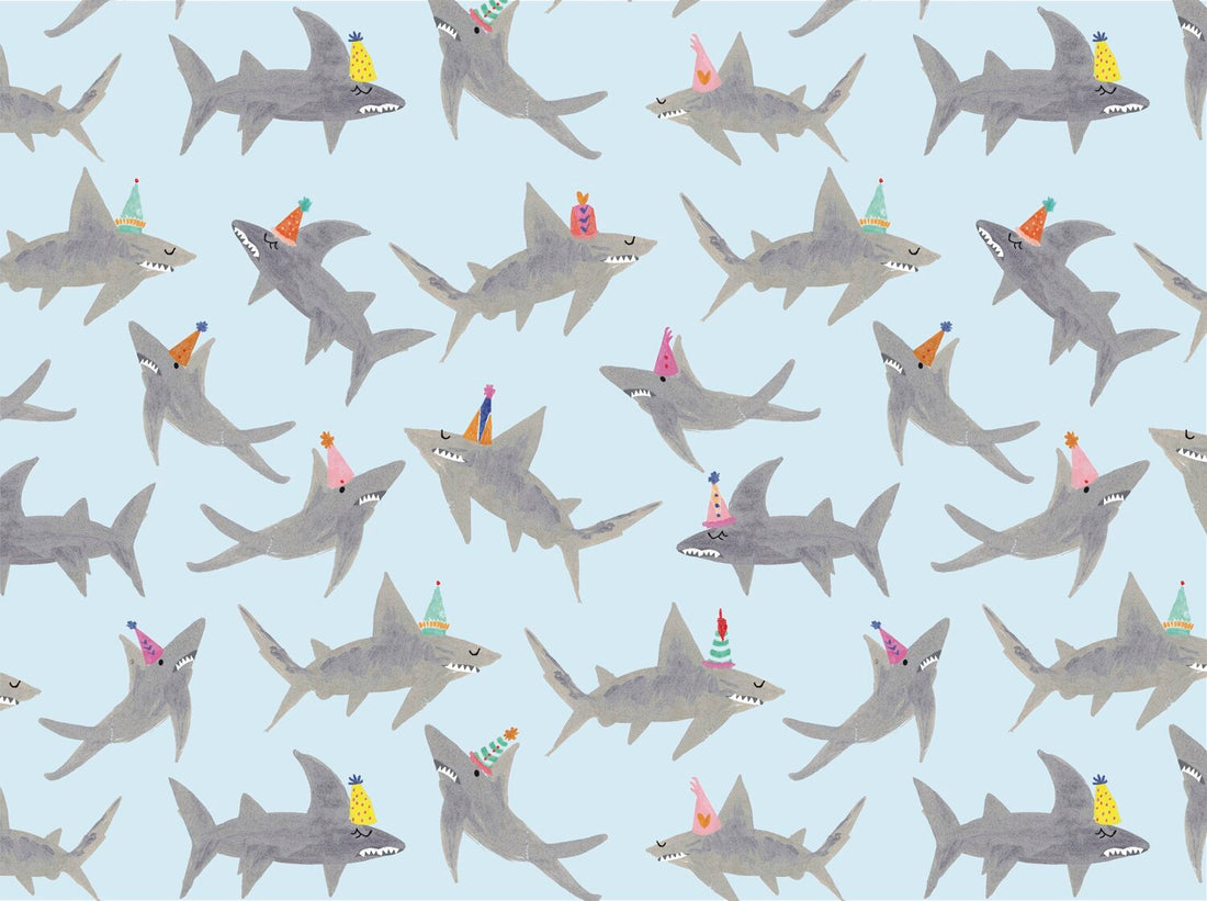 school of sharks gift wrap sheets set of 2