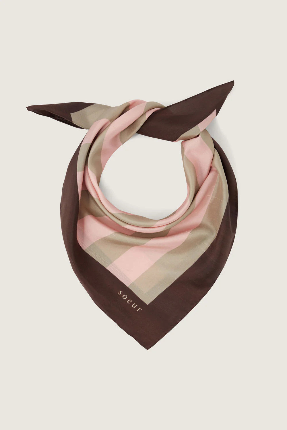 carre scarf marron rose