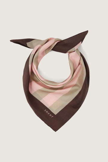 carre scarf marron rose