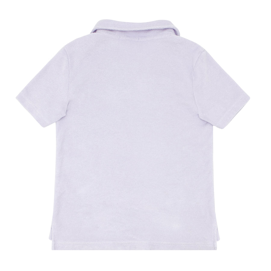 baby french terry polo shirt lavender