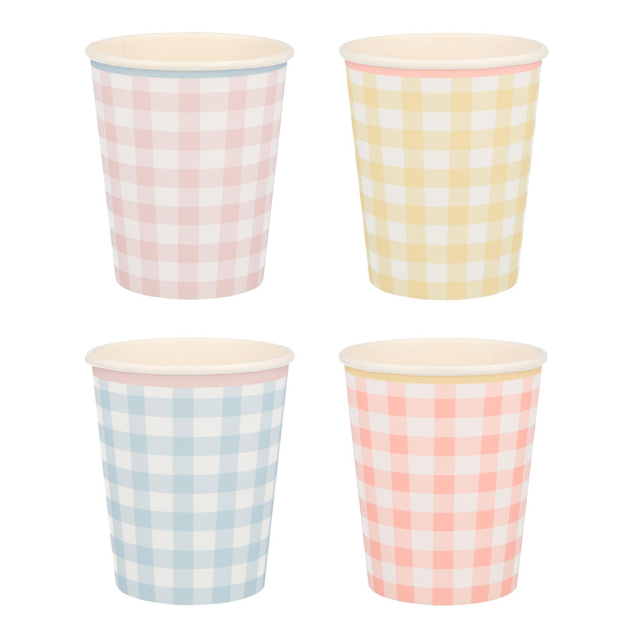 gingham cups