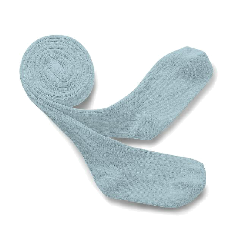 louise ribbed tights bleu de pastel