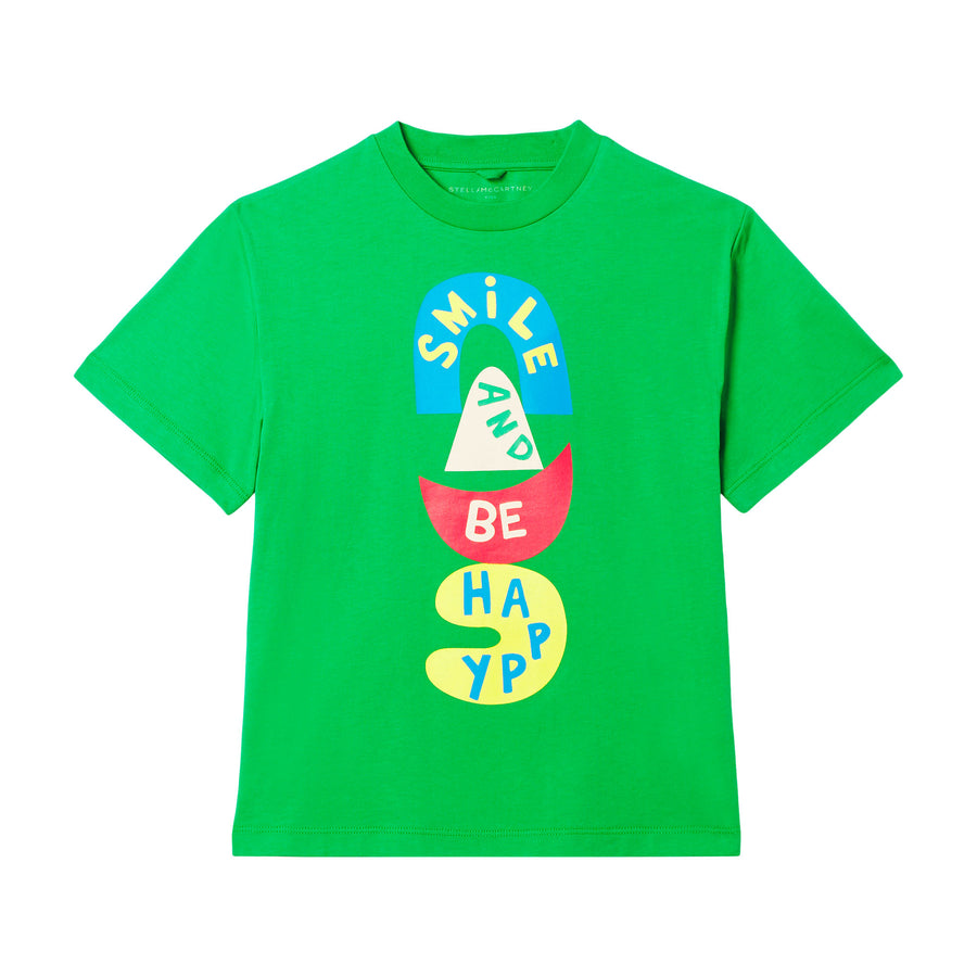 smile & be happy tee green