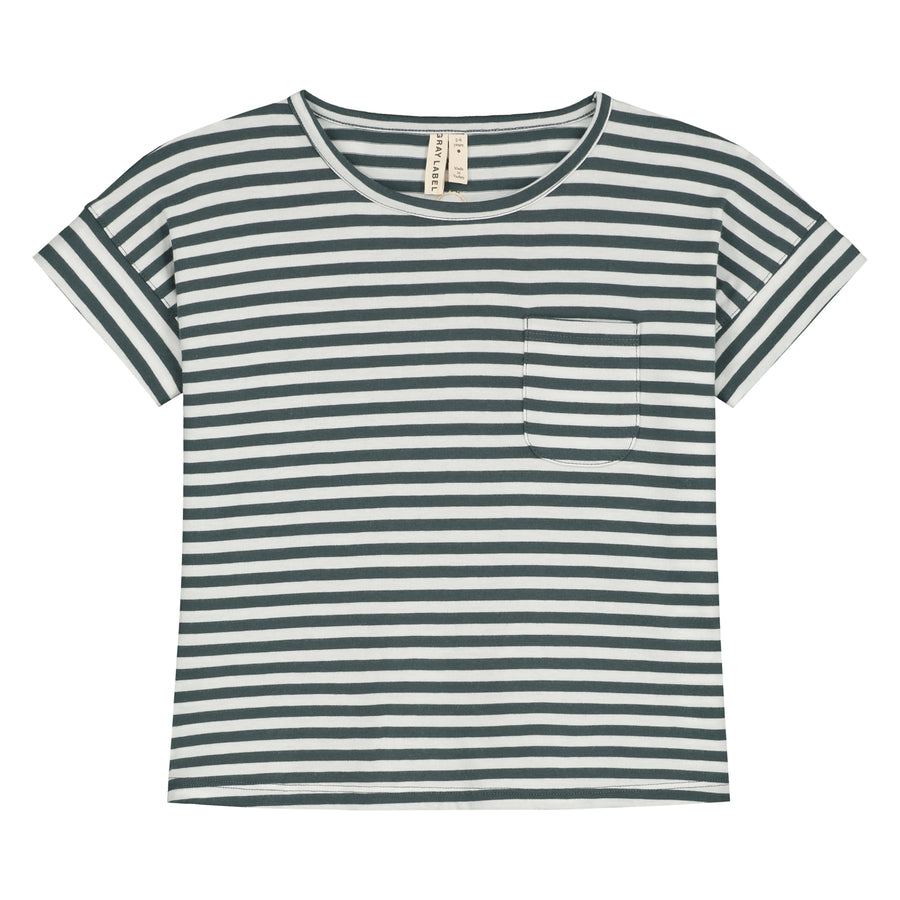 boxy tee blue stripe