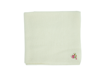cashmere & liberty blanket cream/grey meadow flowers