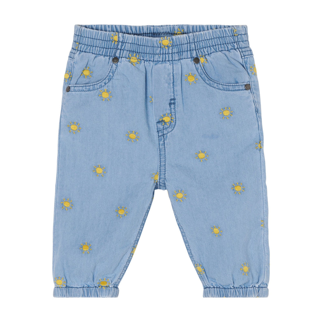 baby sun embroidered chambray trousers