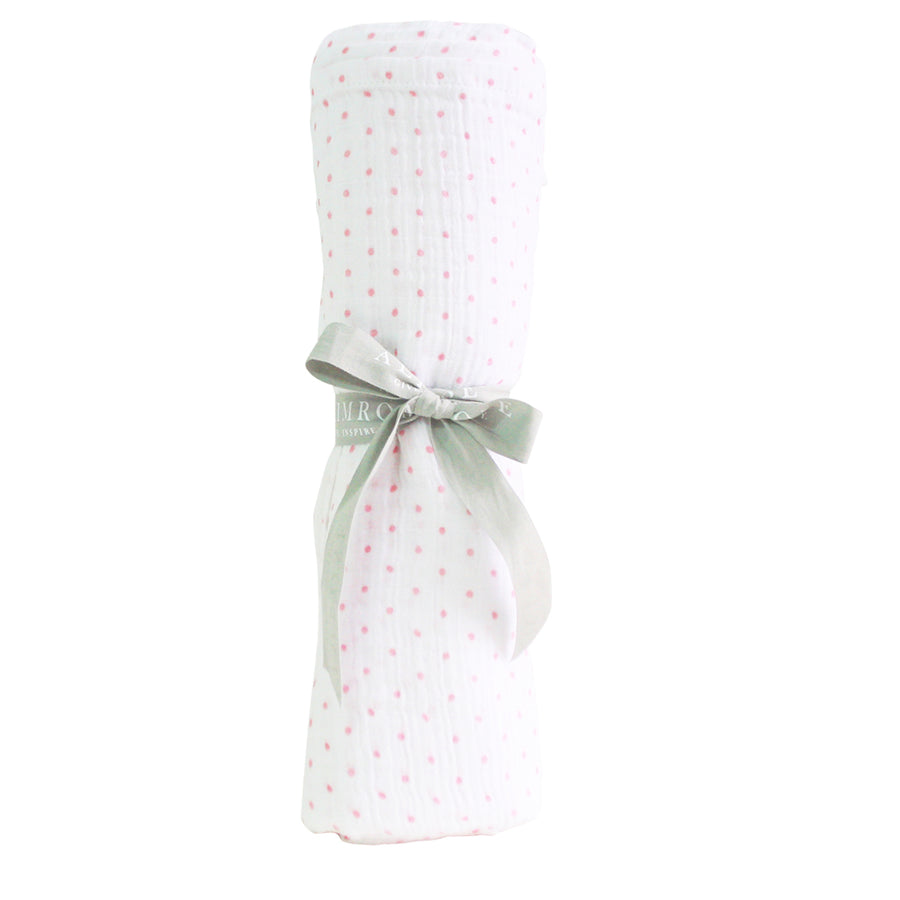 muslin swaddle pink spot