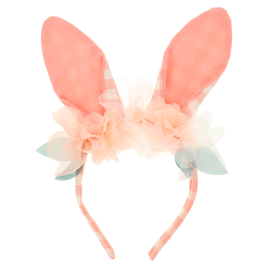 gingham floral bunny headband