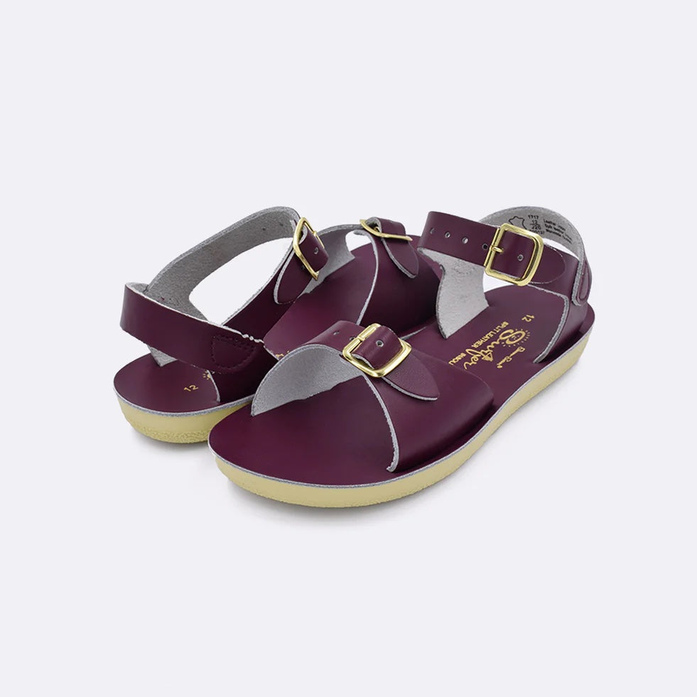 sun-san surfer sandals claret