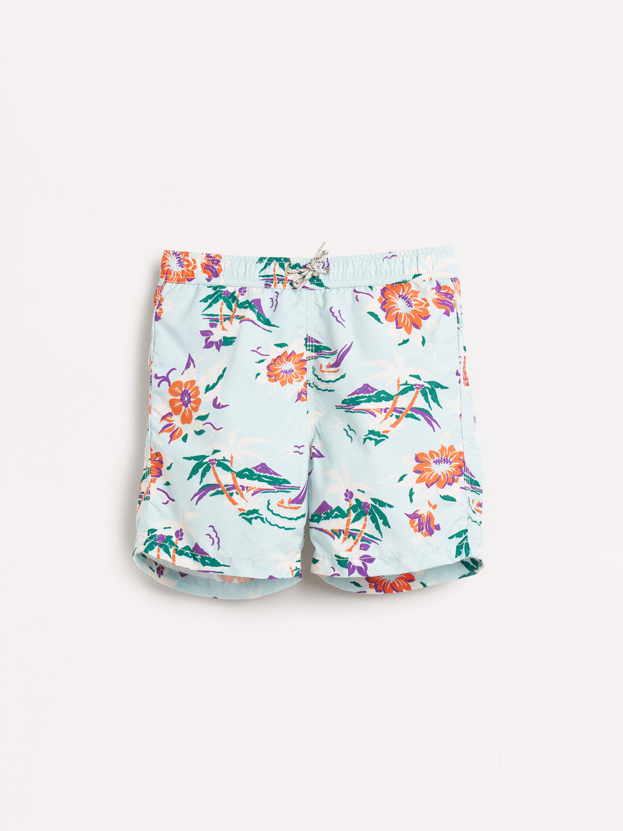 lazo swim shorts light blue print