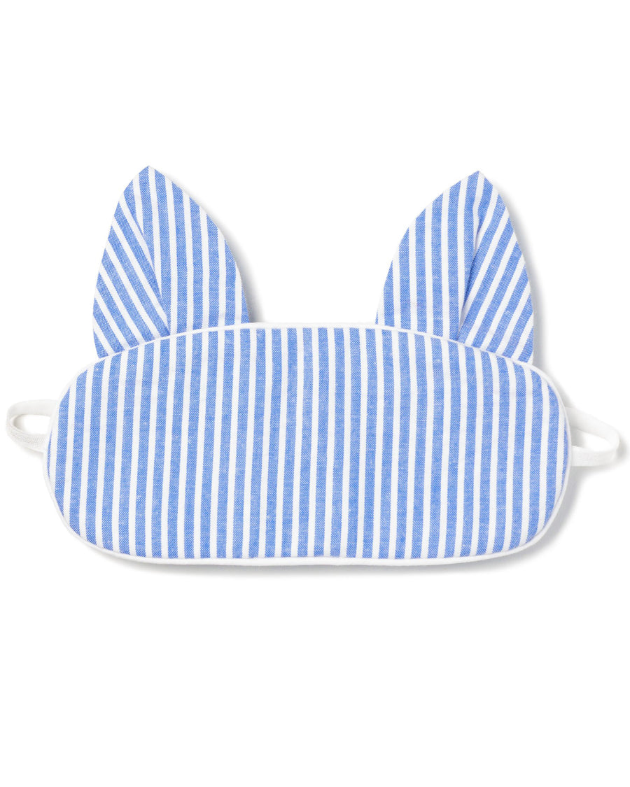 seersucker kitty eye mask french blue