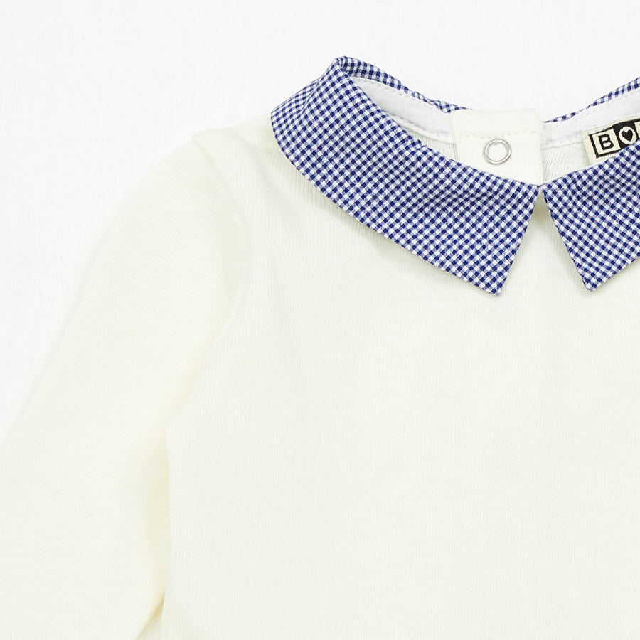 baby gingham collar onesie