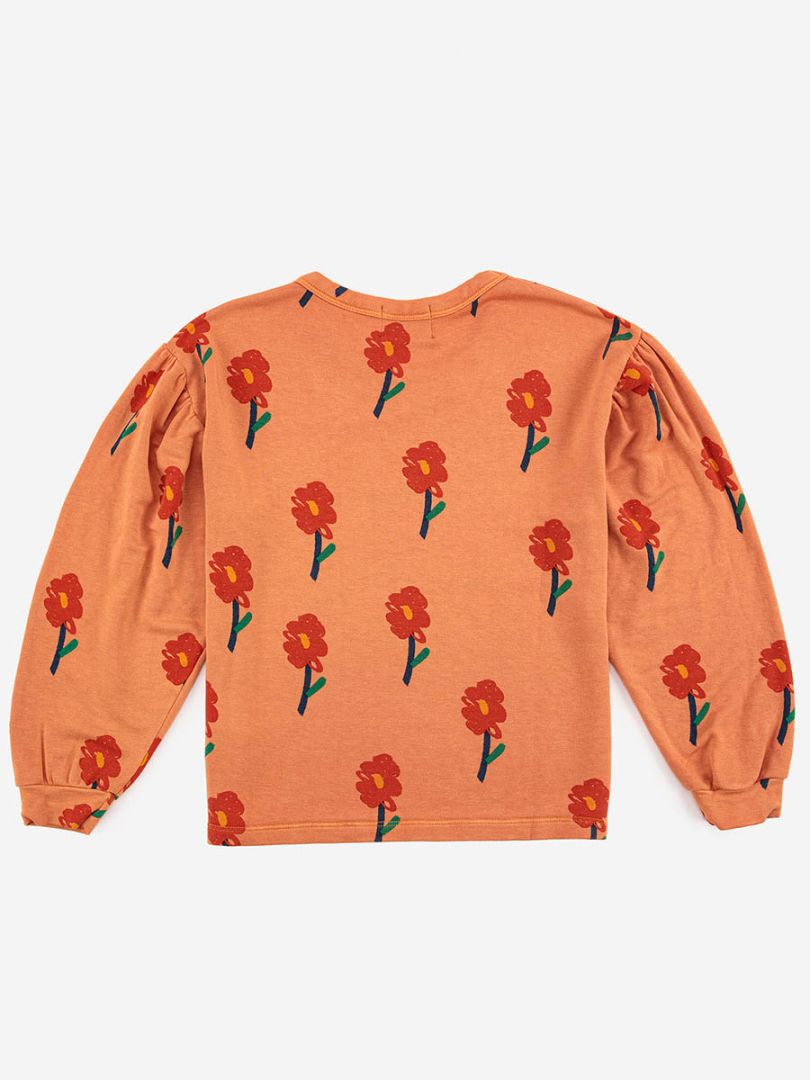 flowers all over ls tee salmon pink