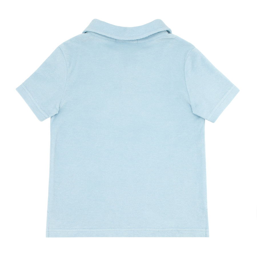 boys french terry polo shirt blue